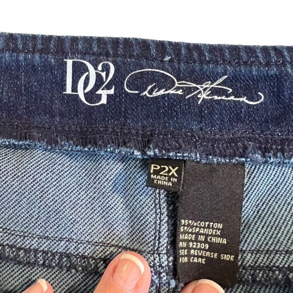 DG2 by Diane Gilman 2XP dark denim pull on drawstring jeans - Picture 3 of 12